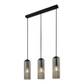 Nordlux - Cord-hung pendant MIELLA 3xE27/25W/230V Black/Smoked