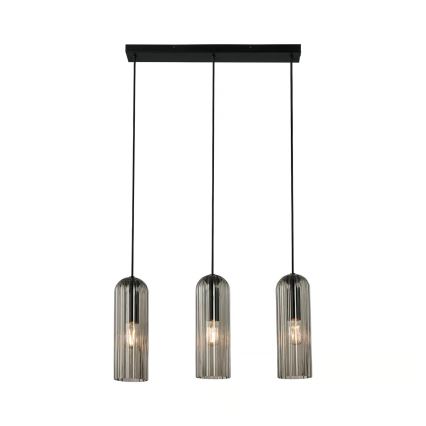 Nordlux - Cord-hung pendant MIELLA 3xE27/25W/230V Black/Smoked