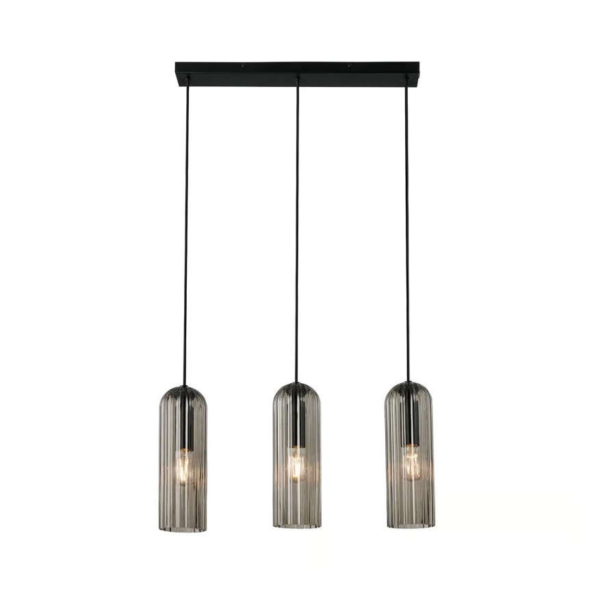 Nordlux - Cord-hung pendant MIELLA 3xE27/25W/230V Black/Smoked