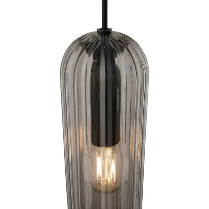 Nordlux - Cord-hung pendant MIELLA 3xE27/25W/230V Black/Smoked