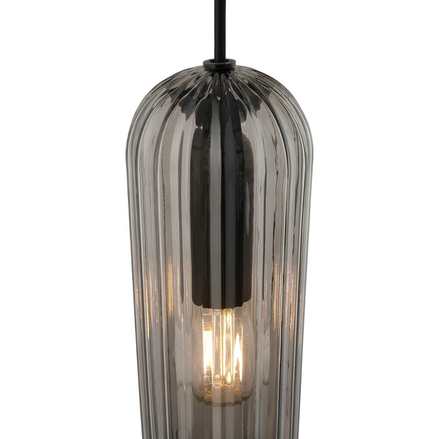Nordlux - Cord-hung pendant MIELLA 3xE27/25W/230V Black/Smoked