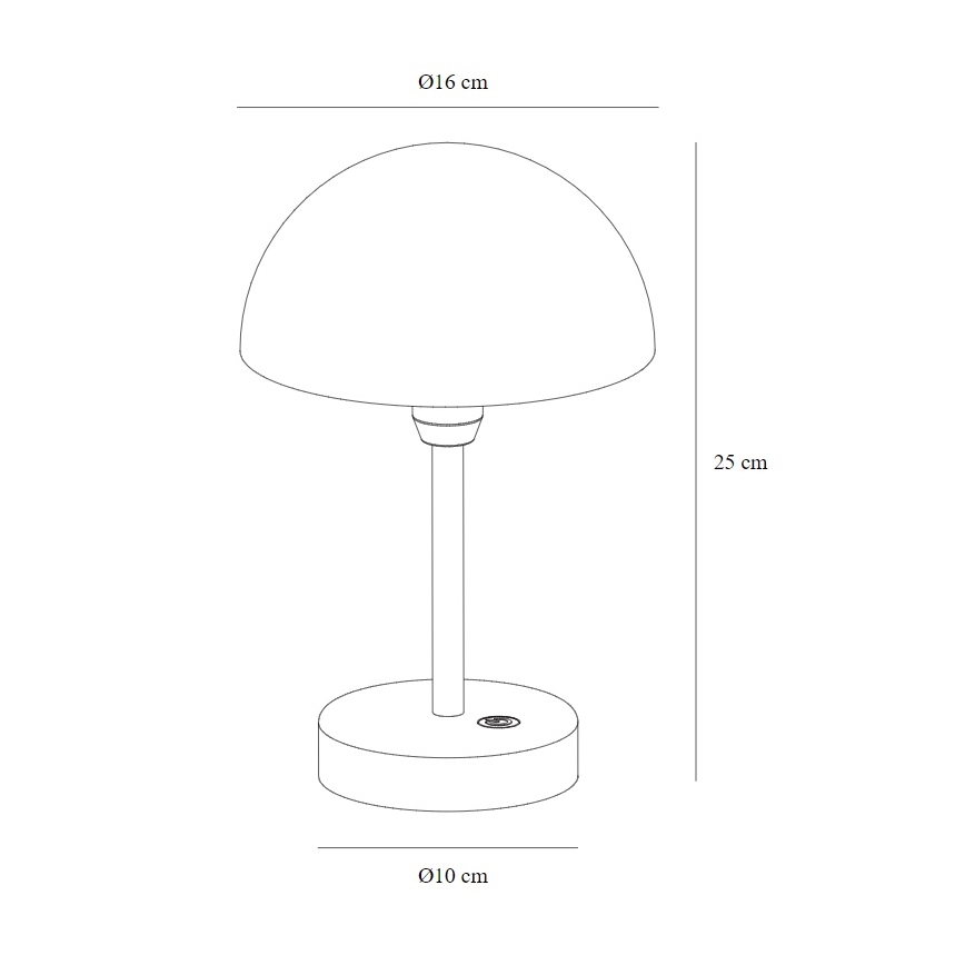 Nordlux - Dimmable Rechargeable Outdoor LED Table Lamp ELLEN LED/2.8W/3.7V 2200 mAh IP44 Black