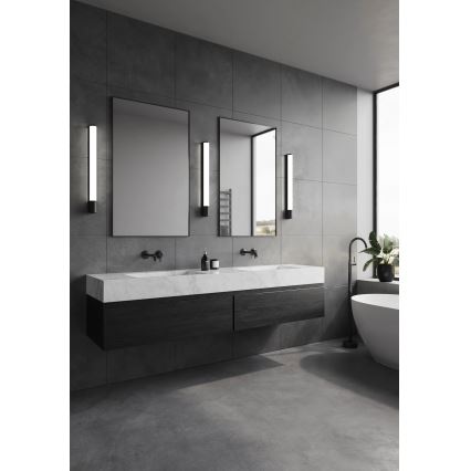 Nordlux - LED bathroom mirror light with integrated socket MALAIKA LED/15W/230V IP44 68.4 cm black