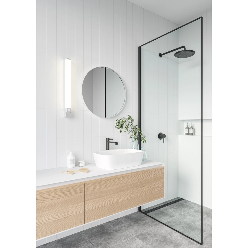 Nordlux - SJAVER LED Bathroom Mirror Light with Integrated Socket, 15W/230V, IP44, 60 cm, White