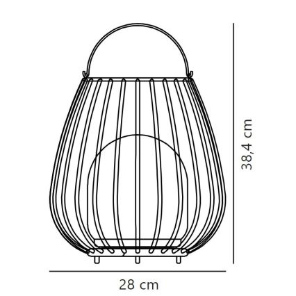 Nordlux - LED Dimmable outdoor portable light JIM TO-GO LED/3W/3,7V IP54 5000 mAh black