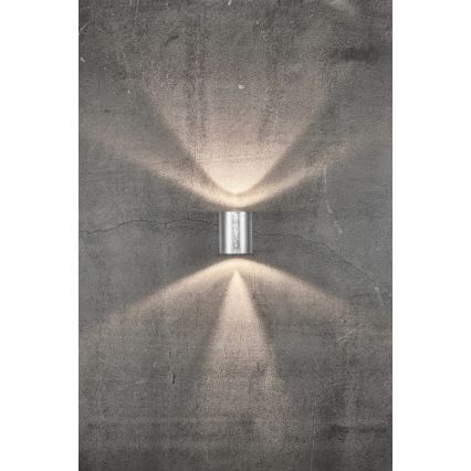 Nordlux - LED Outdoor Wall Light CANTO 2xLED/6W/230V IP44 silver