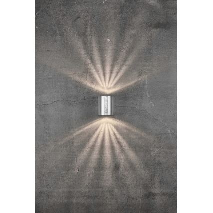 Nordlux - LED Outdoor Wall Light CANTO 2xLED/6W/230V IP44 silver