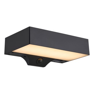 Nordlux - LED Solar wall light with sensor MONAY LED/5W/5V 3000K IP44 black