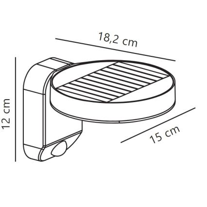 Nordlux - LED Solar wall light with sensor RICA LED/5W/3,7V IP44 round