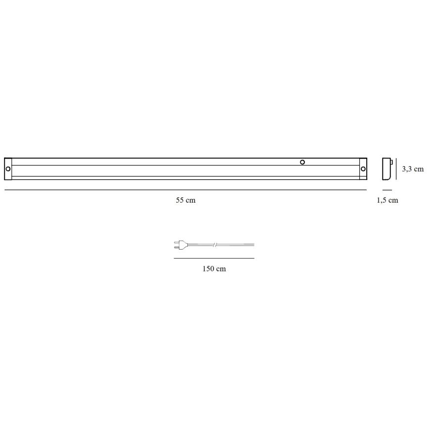 Nordlux - LED Under kitchen cabinet light PRESTON LED/8W/230V 3000/4000K 55 cm