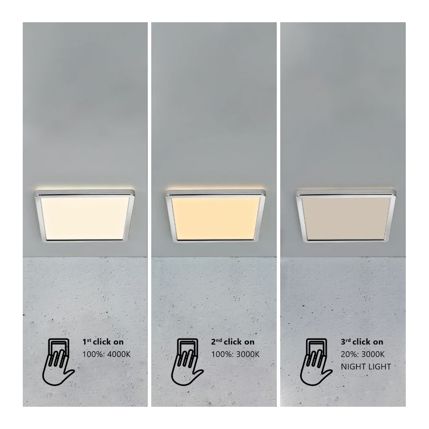 Nordlux - LED Dimmable Bathroom Ceiling Light OJA LED/14,5W/230V 3000/4000K IP54 30x30 cm