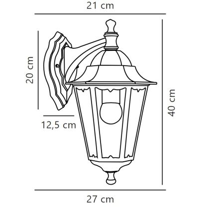 Nordlux - Outdoor wall lamp CARDIFF 1xE27/60W/230V IP44