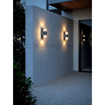 Nordlux - Outdoor wall light ALUDRA 2xE27/15W/230V IP54 anthracite