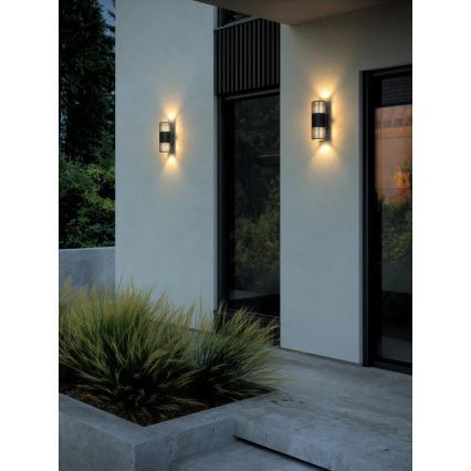 Nordlux - Outdoor wall light ALUDRA 2xE27/15W/230V IP54 black