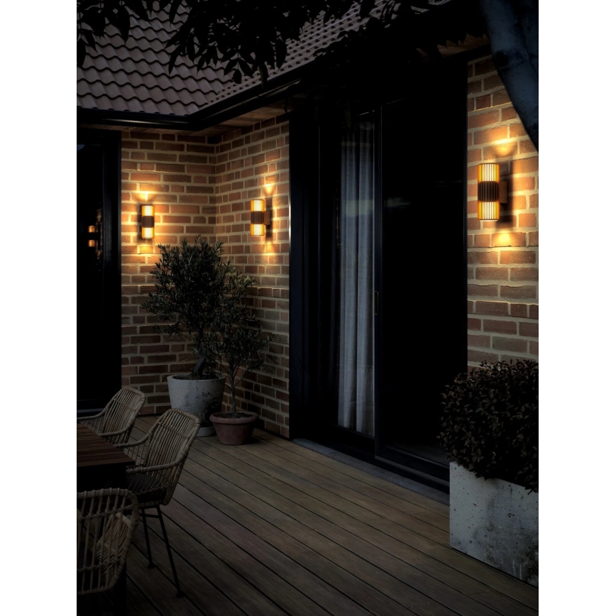 Nordlux - Outdoor wall light ALUDRA 2xE27/15W/230V IP54 brown