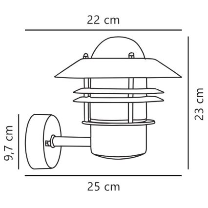 Nordlux - Outdoor wall light BLOKHUS 1xE27/60W/230V IP54 copper