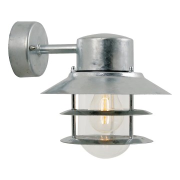 Nordlux - Outdoor wall light BLOKHUS 1xE27/60W/230V IP54 silver