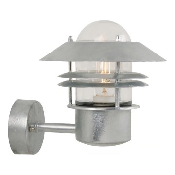 Nordlux - Outdoor wall light BLOKHUS 1xE27/60W/230V IP54 silver
