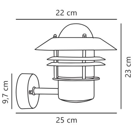 Nordlux - Outdoor wall light BLOKHUS 1xE27/60W/230V IP54 silver
