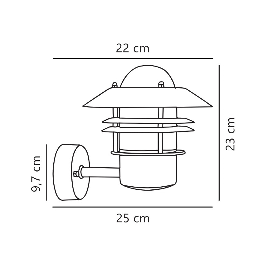 Nordlux - Outdoor wall light BLOKHUS 1xE27/60W/230V IP54 silver