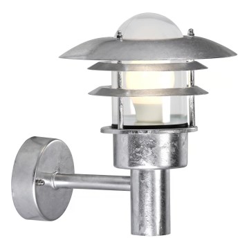 Nordlux - Outdoor wall light LONSTRUP 1xE27/60W/230V IP44 silver
