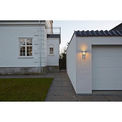 Nordlux - Outdoor wall light LONSTRUP 1xE27/60W/230V IP44 silver