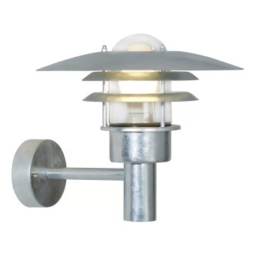 Nordlux - Outdoor wall light LONSTRUP 1xE27/60W/230V IP44 silver