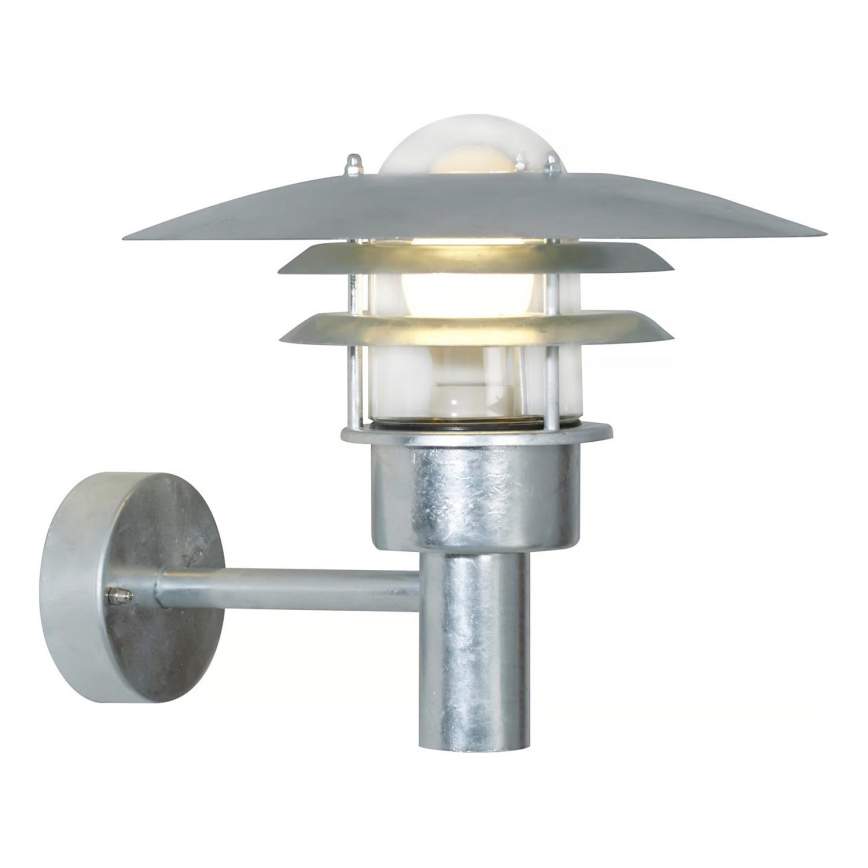 Nordlux - Outdoor wall light LONSTRUP 1xE27/60W/230V IP44 silver