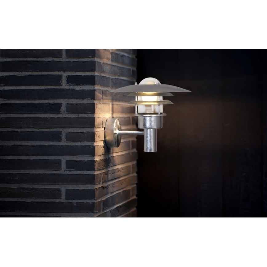 Nordlux - Outdoor wall light LONSTRUP 1xE27/60W/230V IP44 silver
