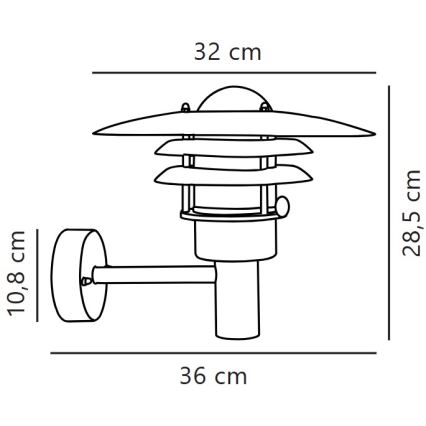 Nordlux - Outdoor wall light LONSTRUP 1xE27/60W/230V IP44 silver