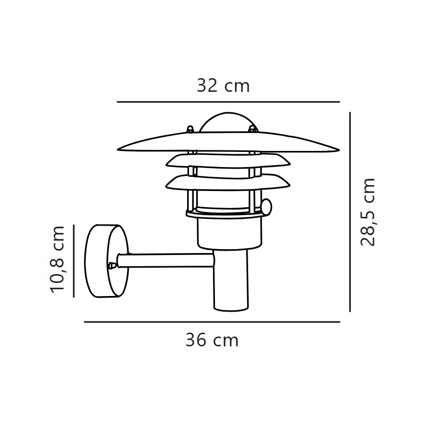 Nordlux - Outdoor wall light LONSTRUP 1xE27/60W/230V IP44 silver