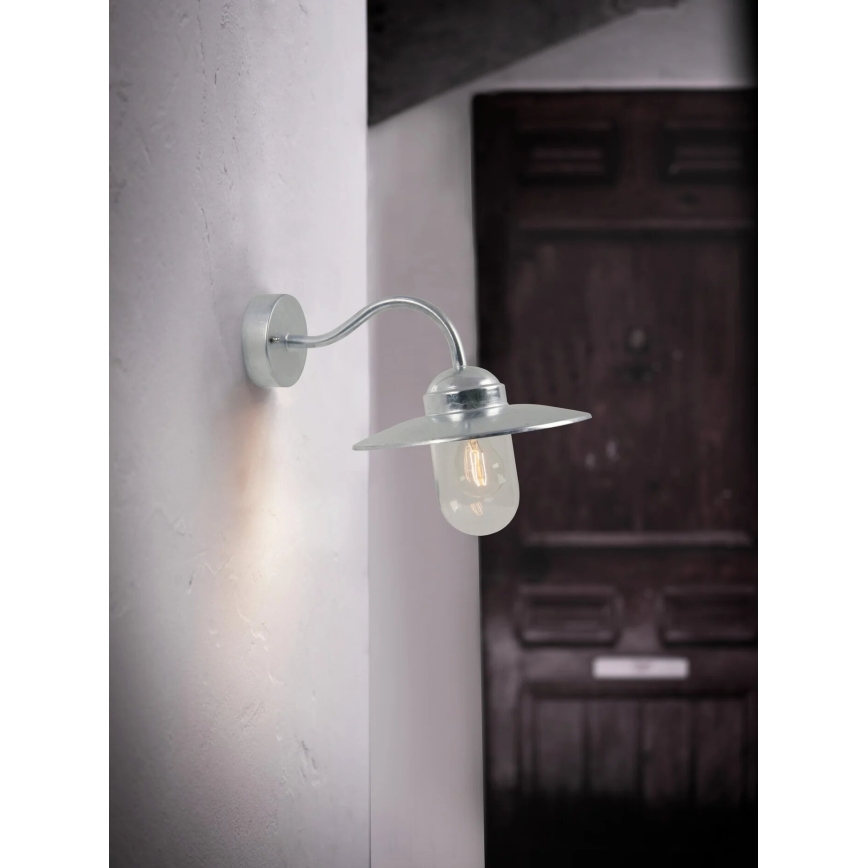 Nordlux - Outdoor wall light LUXEMBOURG 1xE27/60W/230V IP54 silver