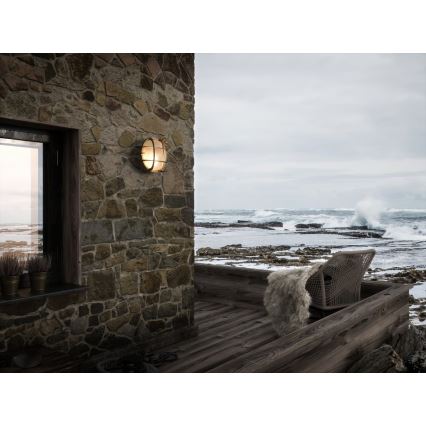 Nordlux - Outdoor wall light POLPERRO 1xE27/12.5W/230V IP64 brass