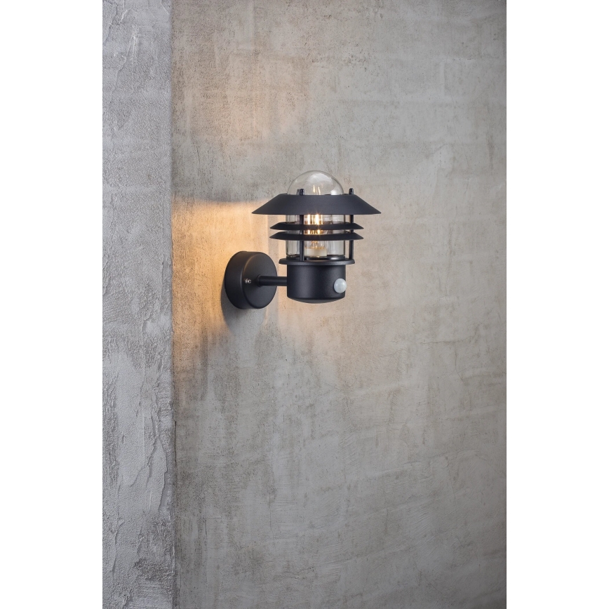 Nordlux - Outdoor wall light with a sensor BLOKHUS 1xE27/60W/230V IP54