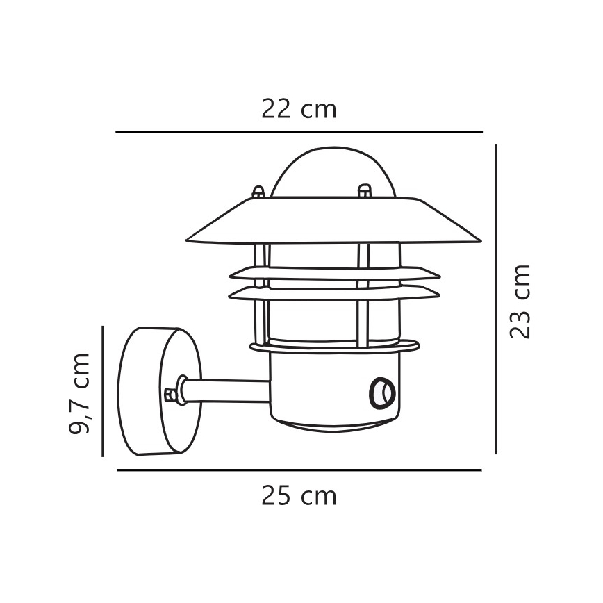 Nordlux - Outdoor wall light with a sensor BLOKHUS 1xE27/60W/230V IP54