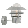 Nordlux - Outdoor wall light with a sensor BLOKHUS 1xE27/60W/230V IP54 silver