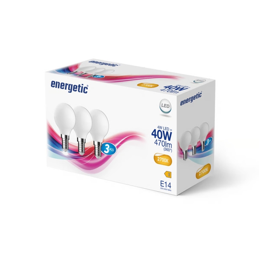 Nordlux - Set of 3 LED Bulbs G45, E14, 4W, 230V, 2700K
