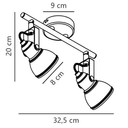 Nordlux - Spotlight ASLAK 2xGU10/35W/230V black