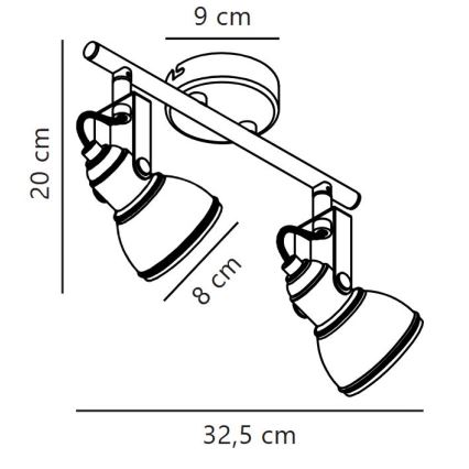 Nordlux - Spotlight ASLAK 2xGU10/35W/230V white