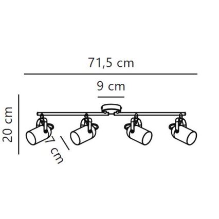 Nordlux - Spotlight LOTUS 4xE14/40W/230V