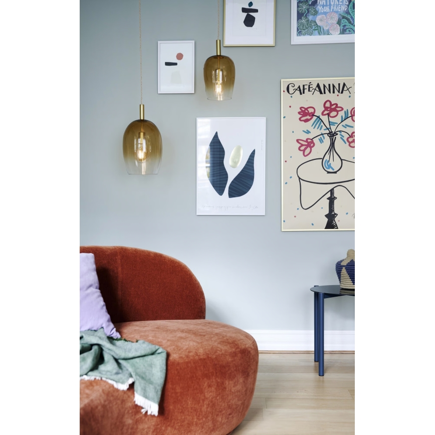 Nordlux - UMA Pendant Light on Cable 1xE27/40W/230V Ø 18 cm Brown/Smoked