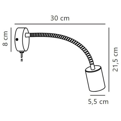 Nordlux - Wall flexible spotlight EXPLORE 1xGU10/7W/230V black