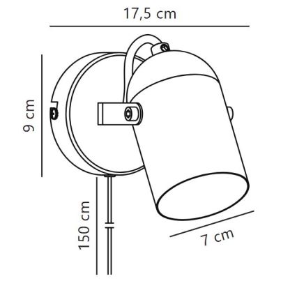 Nordlux - Wall spotlight LOTUS 1xE14/40W/230V