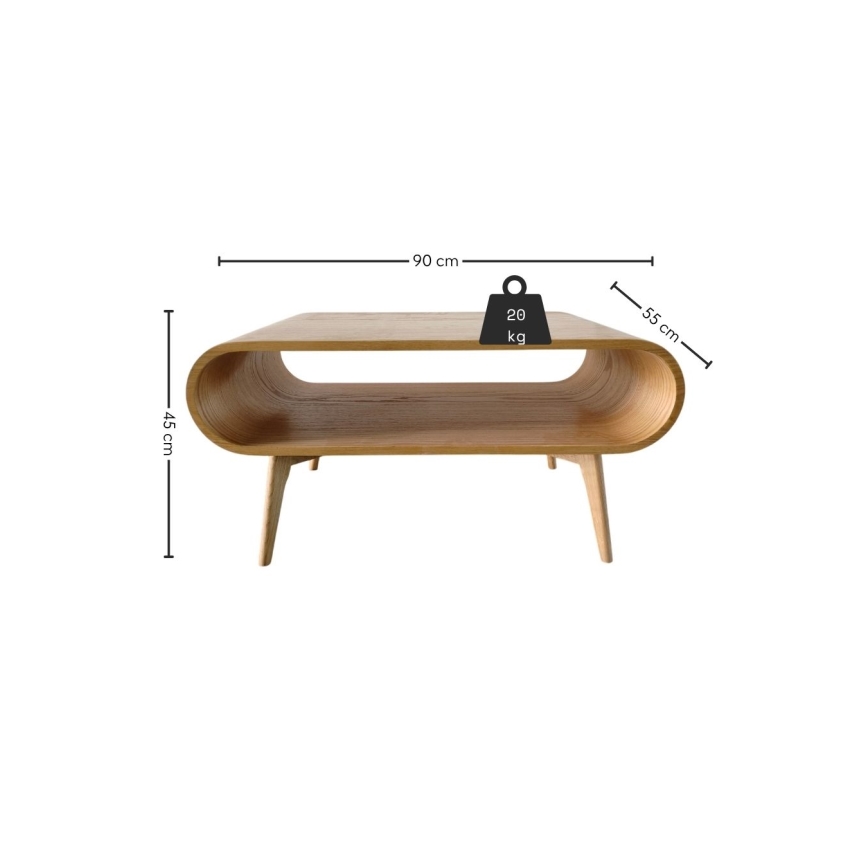 NOVA 90 x 55 cm coffee table, oak