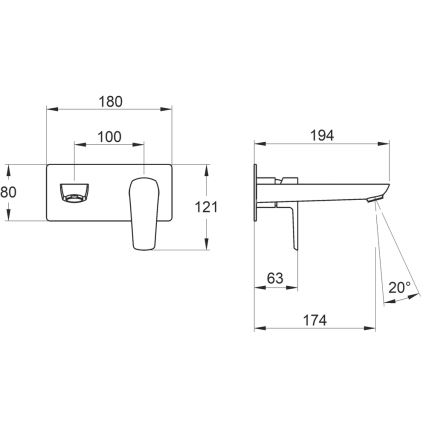 Novaservis - Basin tap for concealed installation METALIA ECO shiny chrome