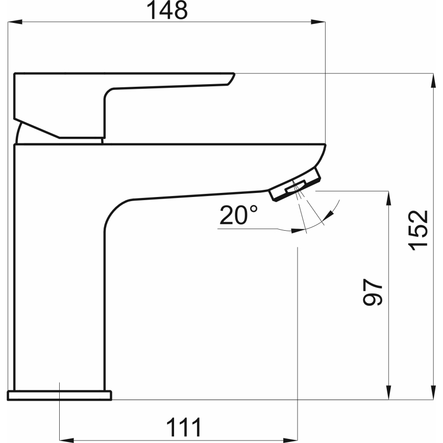 Novaservis - Basin tap METALIA ECO 15,2 cm shiny chrome