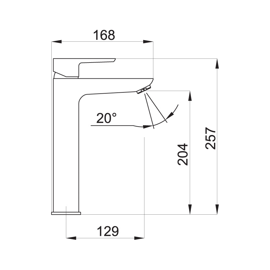 Novaservis - Basin tap METALIA ECO 25,7 cm matte black