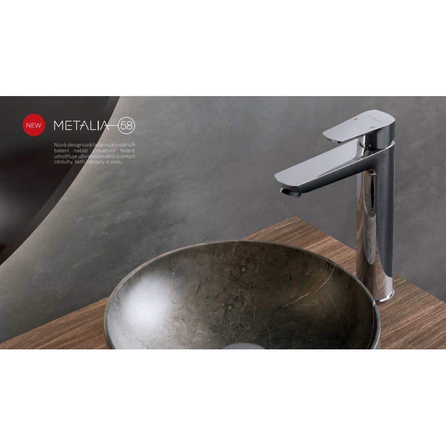 Novaservis - Basin tap METALIA ECO 25,7 cm shiny chrome