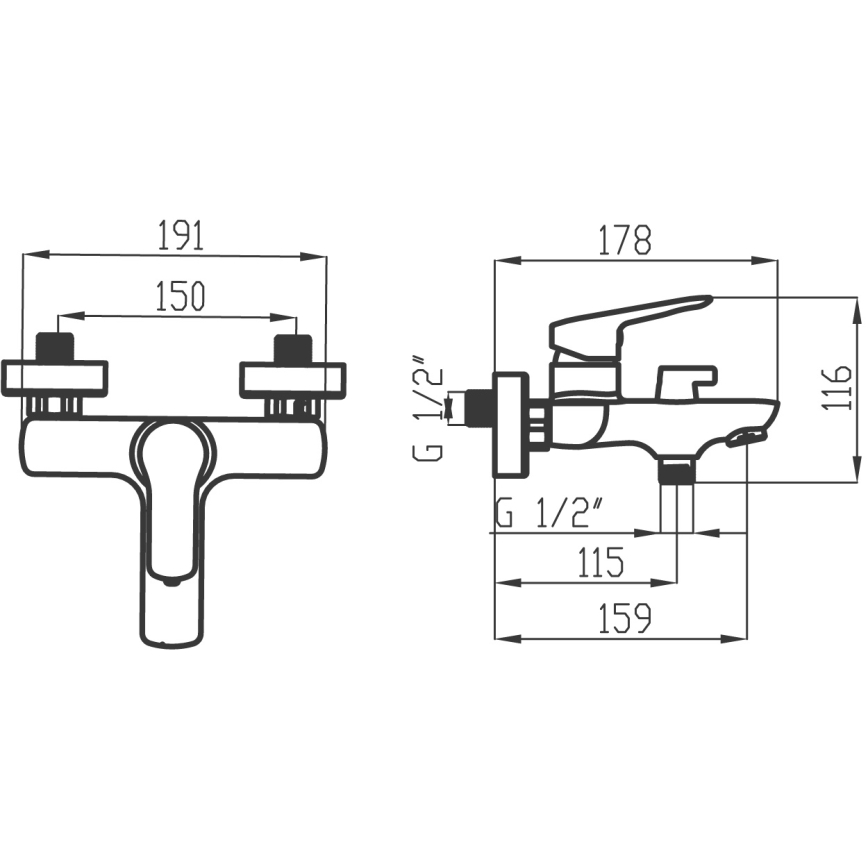 Novaservis - Bath tap METALIA shiny chrome