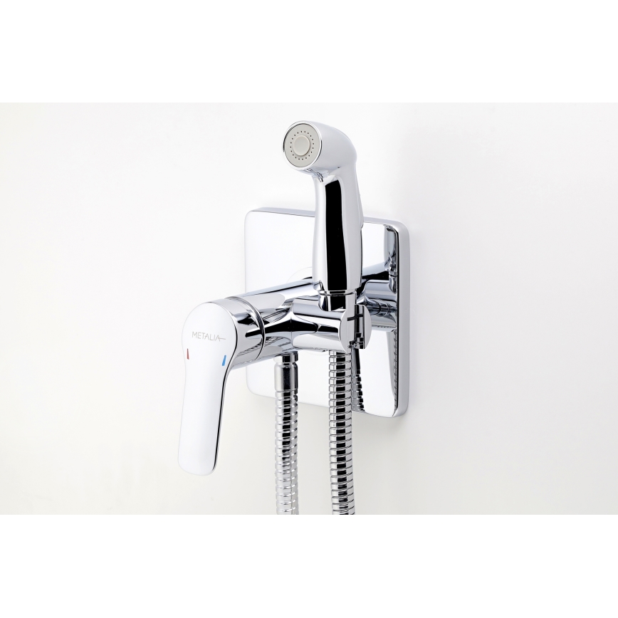 Novaservis-Bidet tap with sprayer for concealed installation METALIA shiny chrome